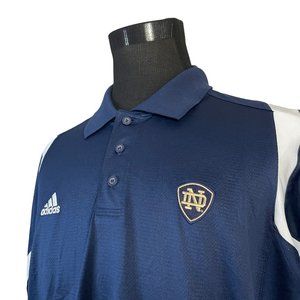 Adidas | Men's Climacool Blue White Short Sleeve Polo Shirt Large Norte Dame